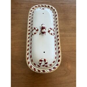 Antique Copeland England Covered Soap Dish‎ D969 Gilt Garnet Toiletware